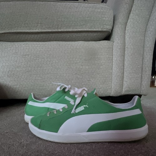 Puma green white low top - green/white,
