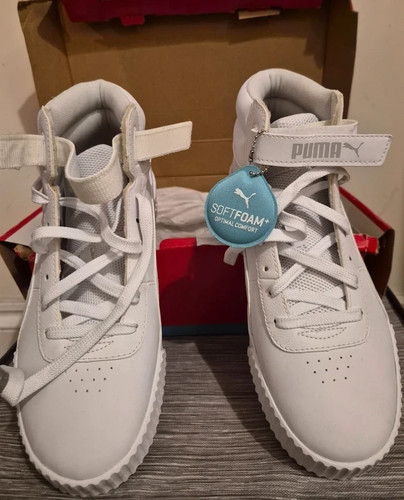 White puma high top size - white,